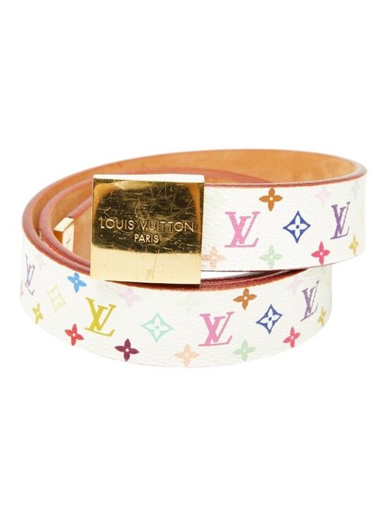 Louis Vuitton Monogram Multicolor Ceinture Carre 80 32 White Gold Leather Belt main image 8